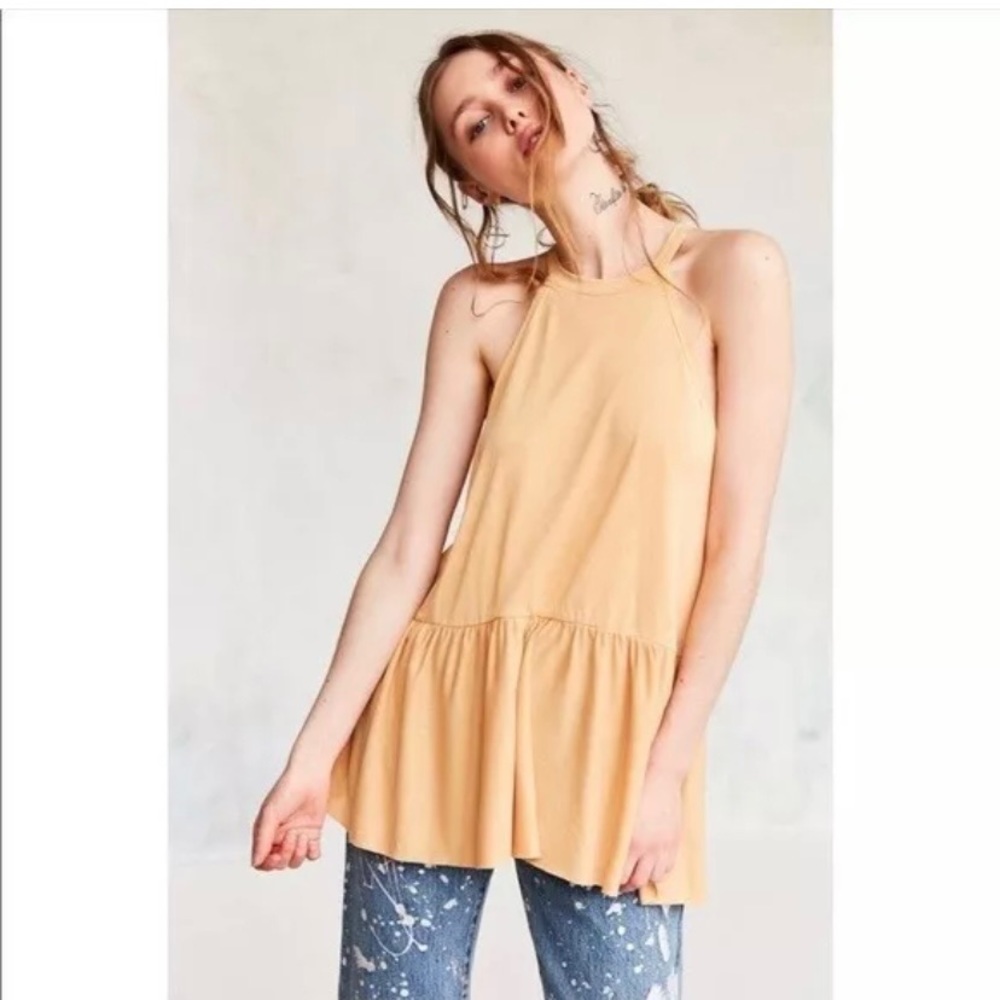 Urban Outfitters Kimchi Blue Babydoll High Neck Peplum Tank